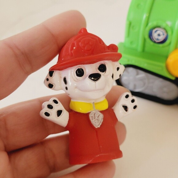 3 pc Lot Paw Patrol Sea Patrol Rocky Rescue Racers Rubble Action Marshall Puppet - Picture 6 of 13